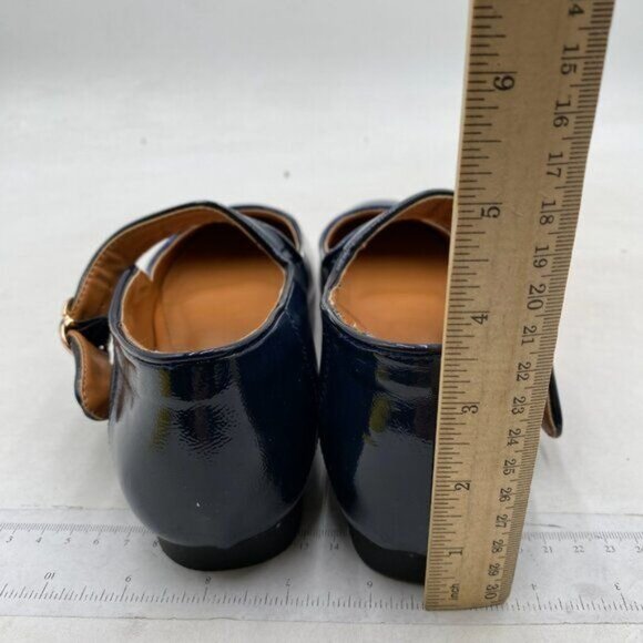 FYS Women Round Toe Mary Janes Cute Slim Strap Ballet Flats Comfy Black Shoes - Picture 5 of 8